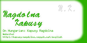 magdolna kapusy business card